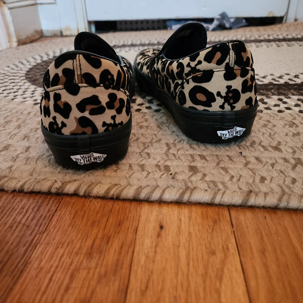 Vans Leopard and Skull Print Slip-On Sneakers